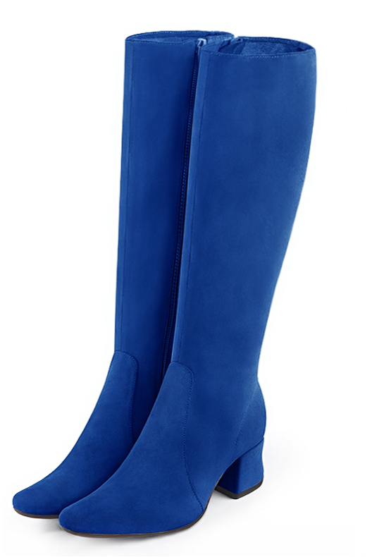 Electric blue dress knee-high boots for women - Florence KOOIJMAN